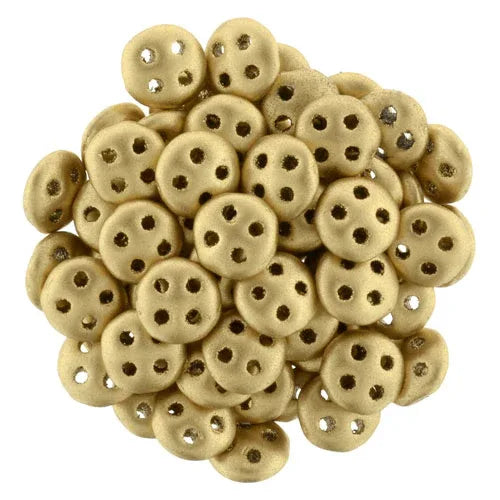 CzechMates QuadraLentil - Matte Metallic Flax 6mm, 10 gram CzechMates