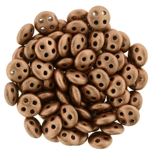 CzechMates QuadraLentil - Matte Metallic Copper 6mm, 10 gram CzechMates