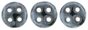 CzechMates QuadraLentil - Jet Hematite 6mm, 10 gram CzechMates