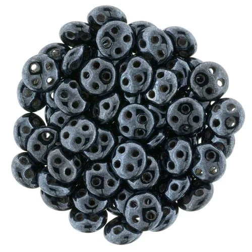 CzechMates QuadraLentil - Jet Hematite 6mm, 10 gram CzechMates