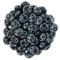 CzechMates QuadraLentil - Jet Hematite 6mm, 10 gram CzechMates