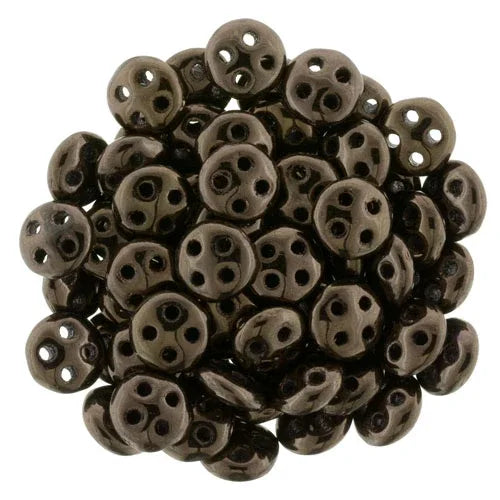 CzechMates QuadraLentil - Dark Bronze 6mm, 10 gram CzechMates