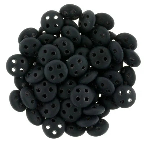 CzechMates QuadraLentil - Matte Jet 6mm, 10 gram CzechMates