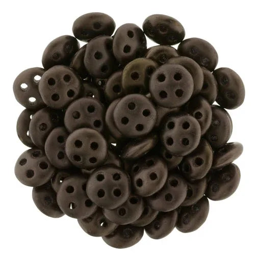 CzechMates QuadraLentil - Matte Dark Bronze 6mm, 10 gram CzechMates