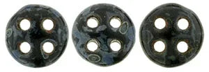 CzechMates QuadraLentil - Jet Picasso 6mm, 10 gram CzechMates