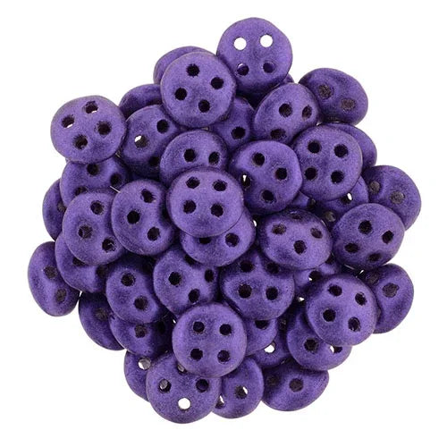 CzechMates QuadraLentil - Metallic Suede Purple 6mm, 10 gram CzechMates
