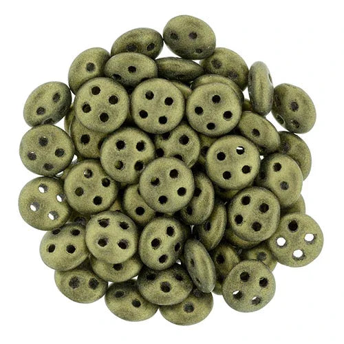 CzechMates QuadraLentil - Metallic Suede Gold 6mm, 10 gram CzechMates