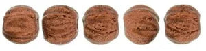 Tjeckiska Melon Round - Matt Metallic Dark Copper 3mm 50-pack Hilmas Pyssel