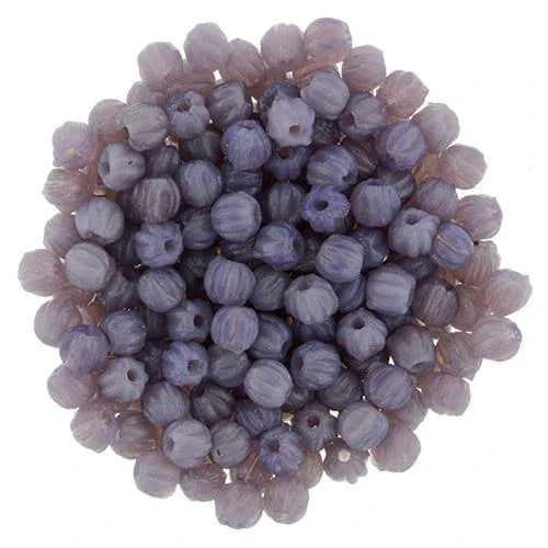 Tjeckiska Melon Round - Milky Amethyst 3mm 50-pack Hilmas Pyssel