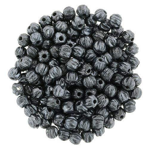 Tjeckiska Melon Round - Jet Hematite 3mm 50-pack Hilmas Pyssel