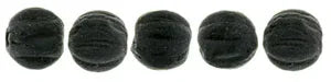 Tjeckiska Melon Round - Matte Jet 3mm 50-pack Hilmas Pyssel