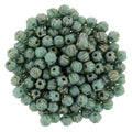 Tjeckiska Melon Round - Turquoise Bronze Picasso 3mm 50-pack Hilmas Pyssel