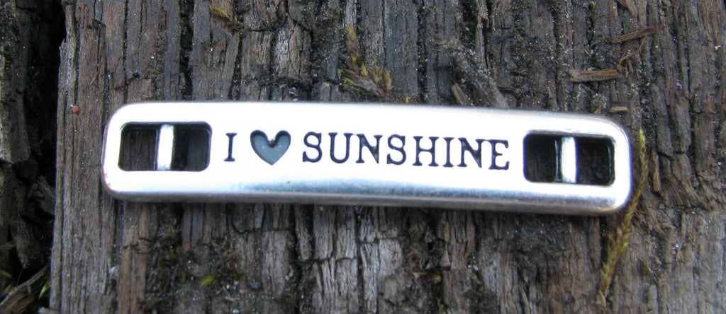 Connector Silverfärgat - I <3 Sunshine 36x7mm, 1 styck Grekisk Metall