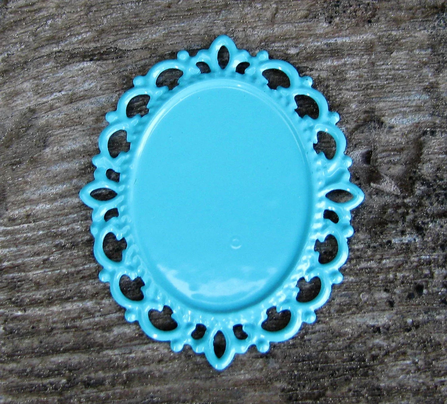 Ramberlock / Connector Turkos - Stor Oval Spetsram 25x18mm 1 styck Grekisk Metall