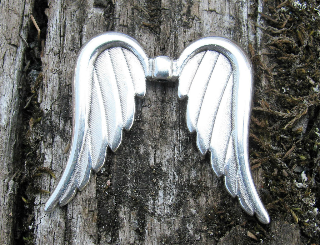 Mellandel Silverfärgade - Änglavinge 34x32 mm 1 styck Grekisk Metall