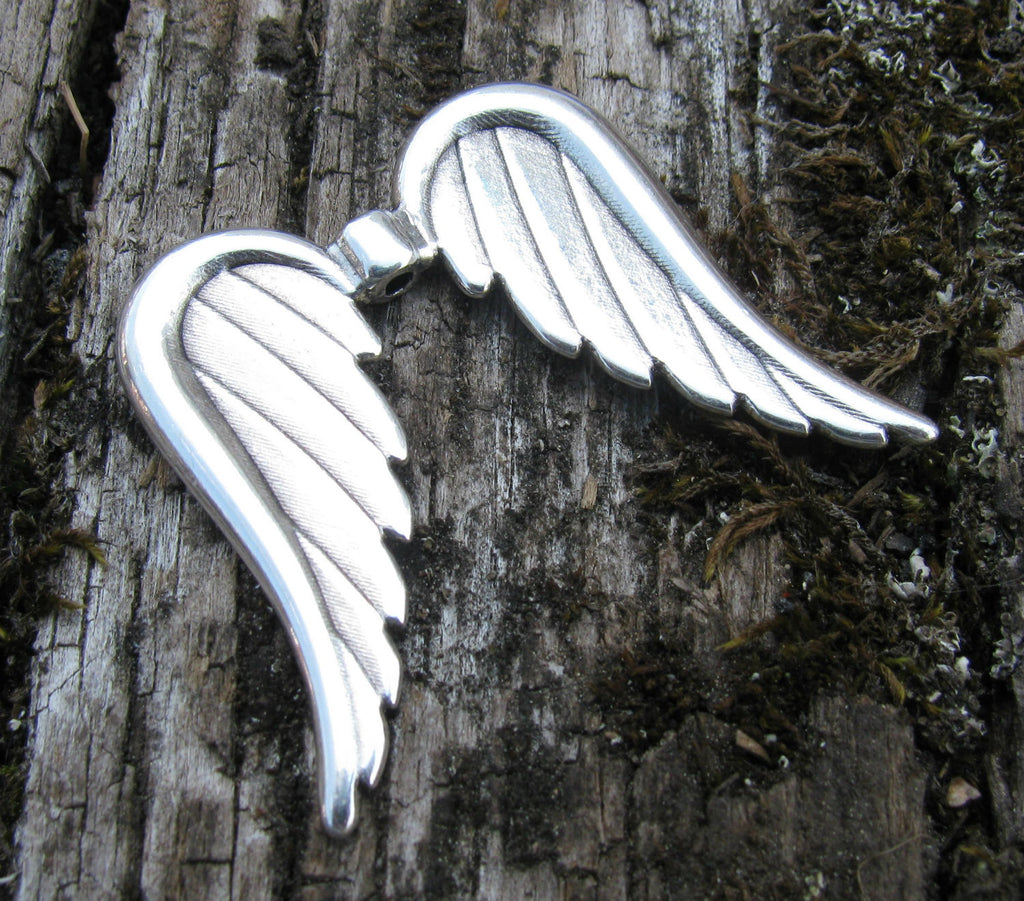 Mellandel Silverfärgade - Änglavinge 34x32 mm 1 styck Grekisk Metall
