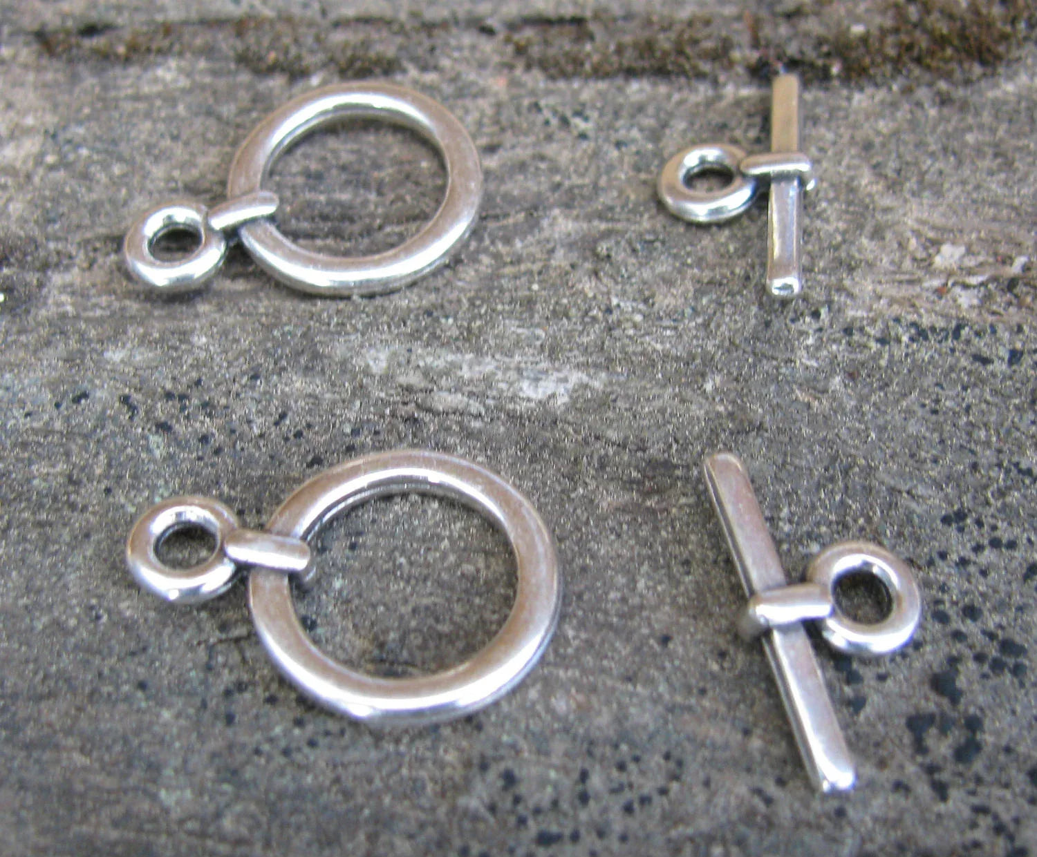 Stavlås Silverfärgat - Enkelt Runt 2-Pack Grekisk Metall