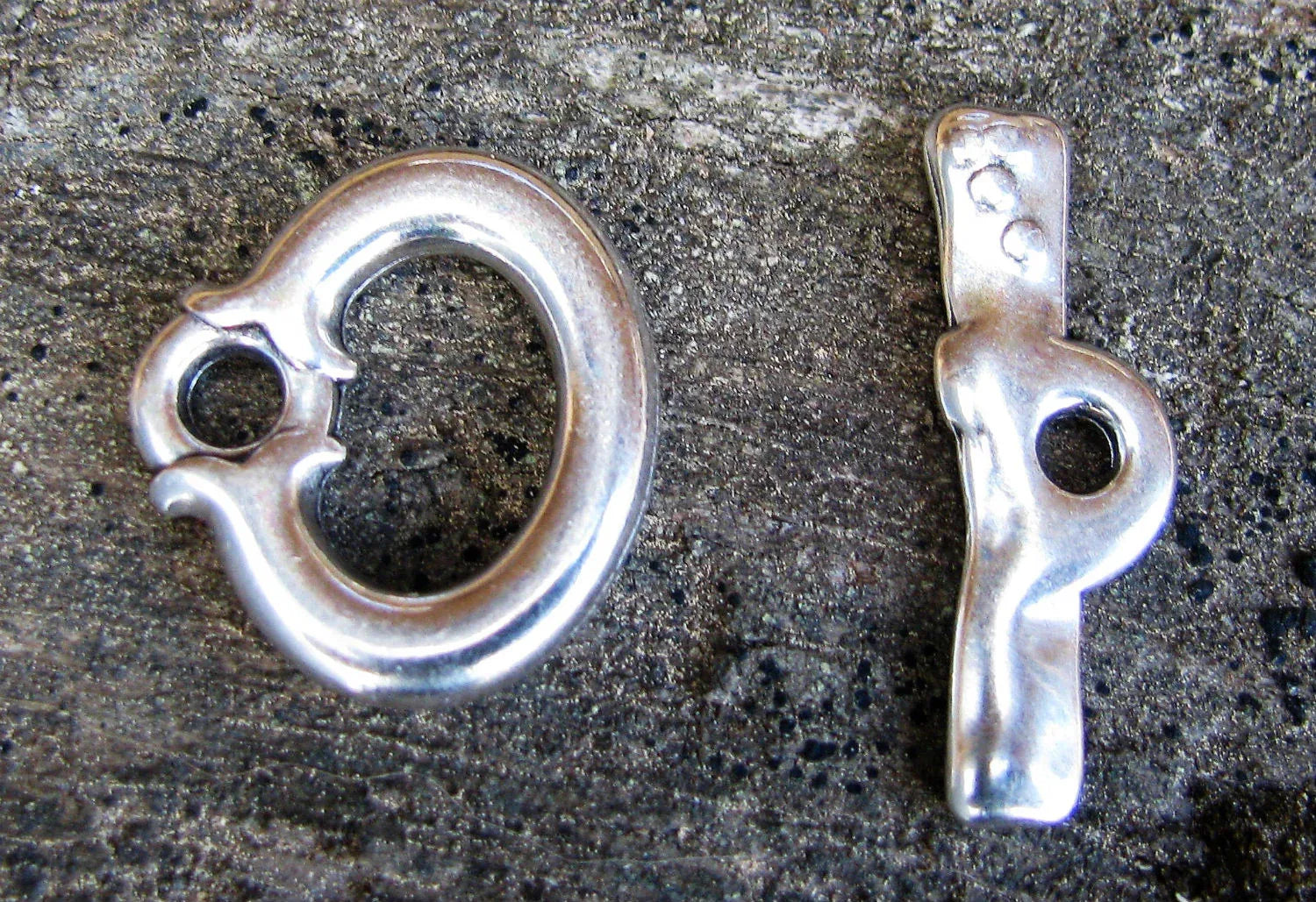 Stavlås Silverfärgat - Oval med prickar 1 set Grekisk Metall