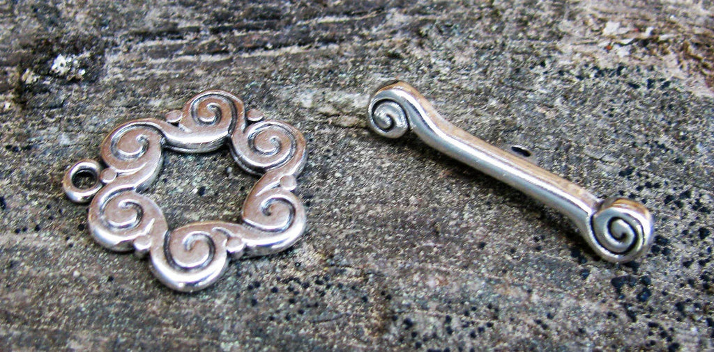 Stavlås Silverfärgat - Snirklig blomma 1 set Grekisk Metall