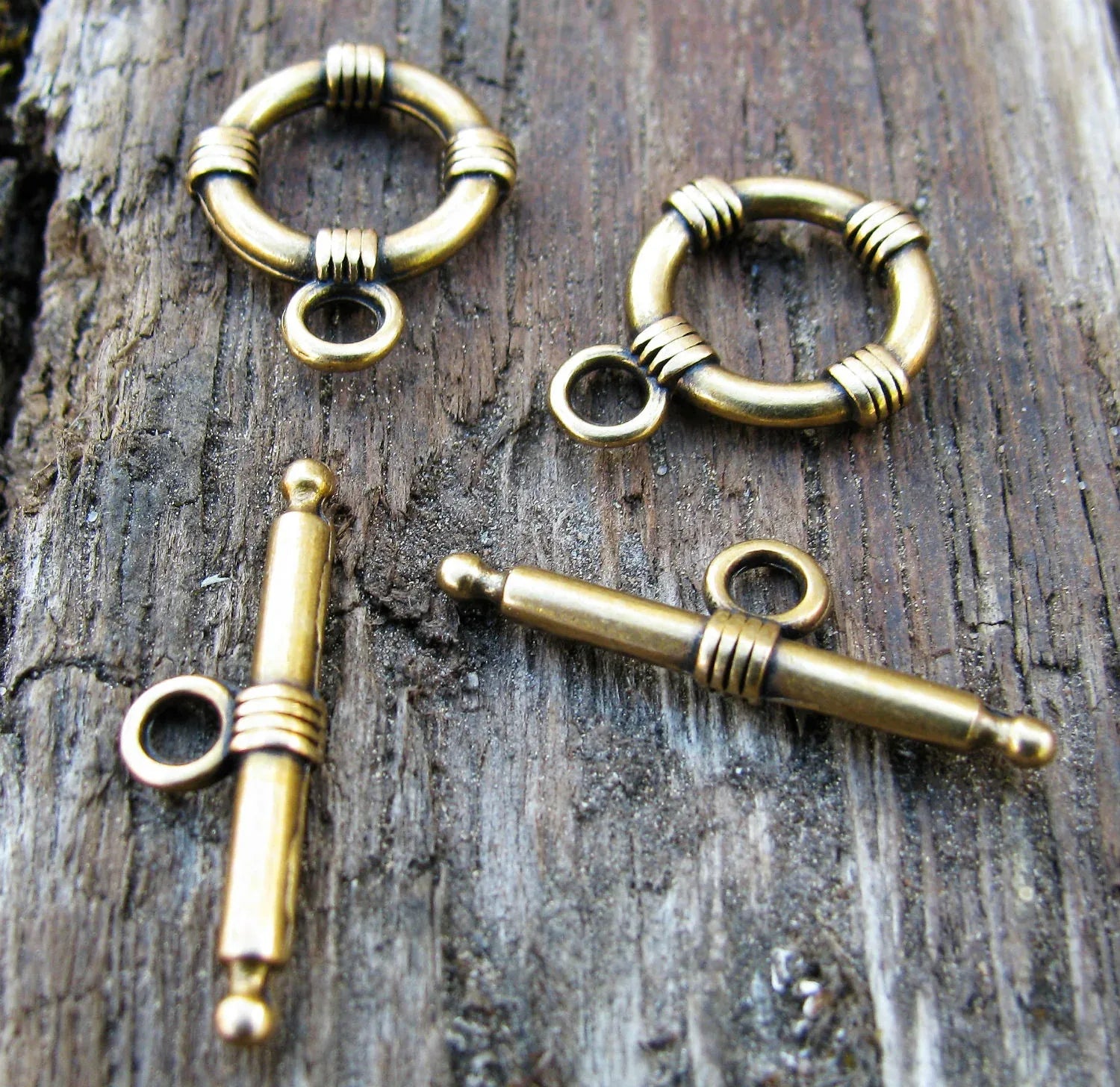 Stavlås Bronsfärgat - Runt med ränder 2-pack Grekisk Metall