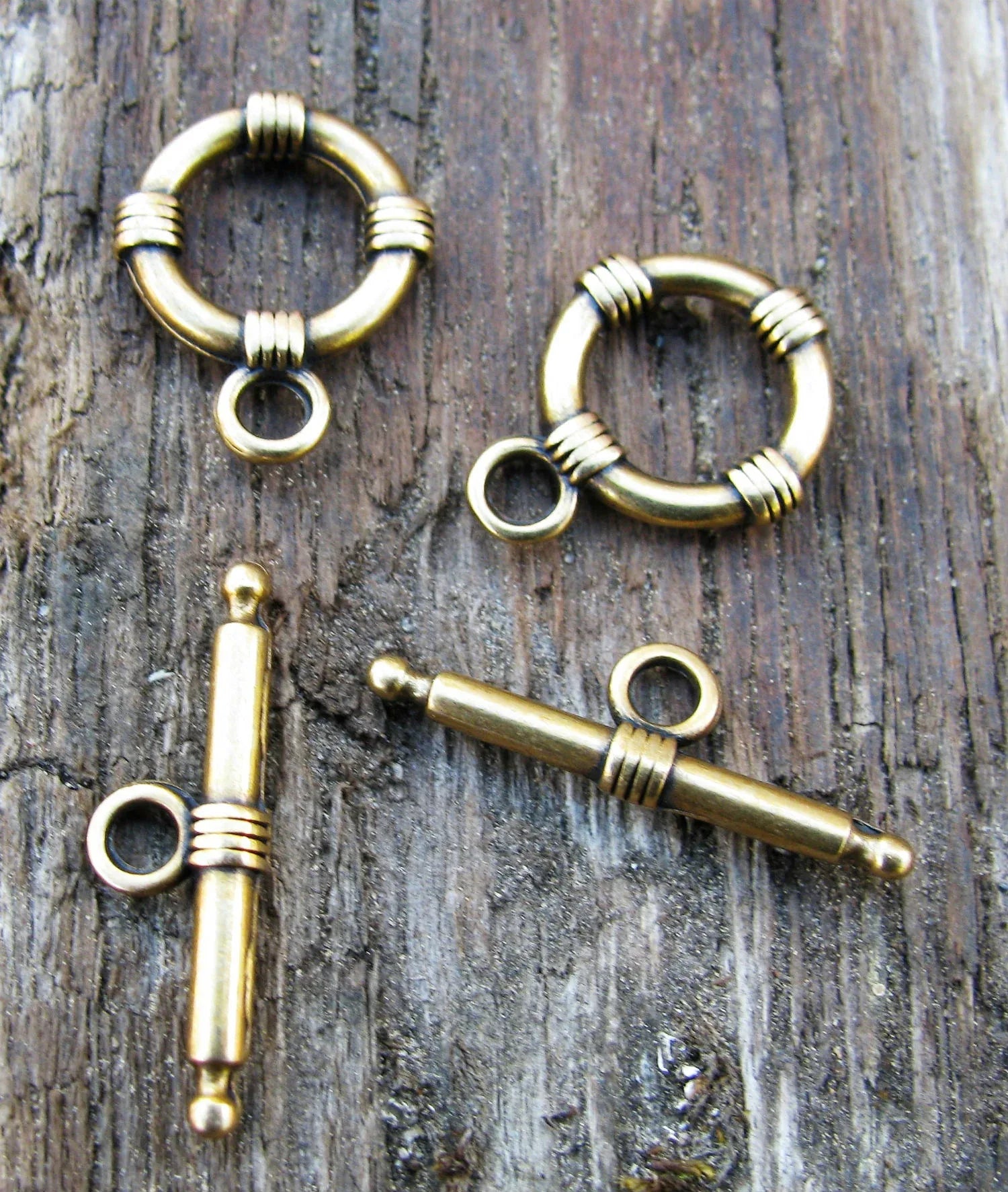 Stavlås Bronsfärgat - Runt med ränder 2-pack Grekisk Metall