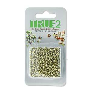 Facetterad Micro Spacers - Full Amber 2x3mm, 6 gram Hilmas Pyssel