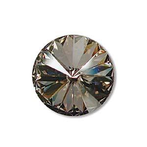Swarovski Rivoli Crystals - Crystal Silver Shade Foiled 12mm, 1 styck Swarovski