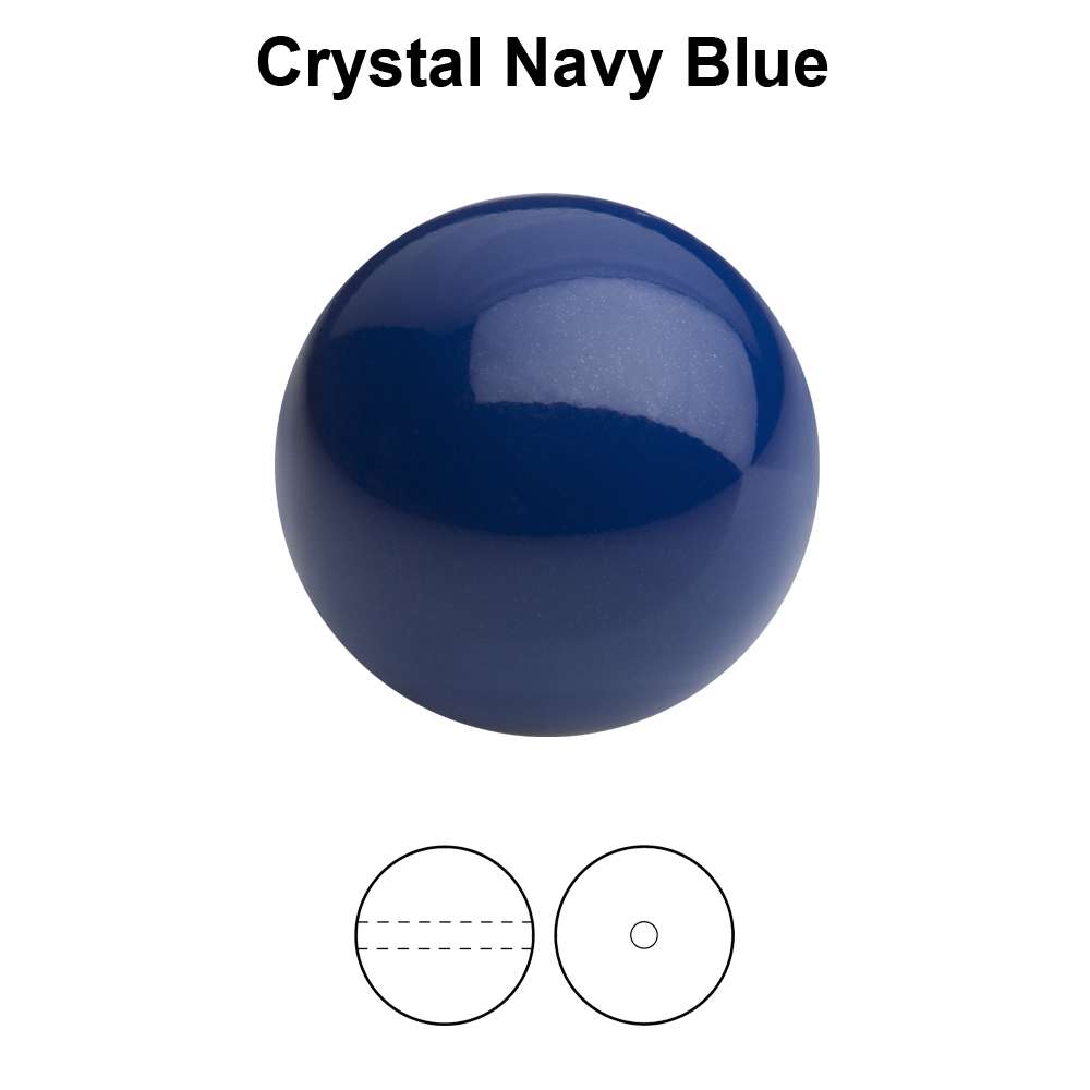 Preciosa Pearl Round - Maxima Navy Blue 8 mm, 1 strand