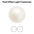 Preciosa Pearl Round - Maxima Light Creamrose 6 mm, 40- pack Preciosa