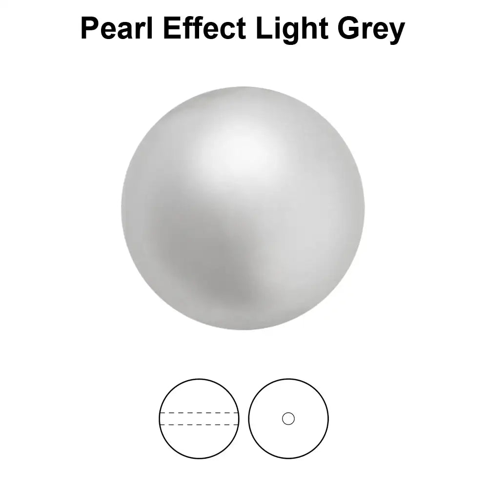 Preciosa Pearl Round - Maxima Light Grey 8 mm, 1 strand