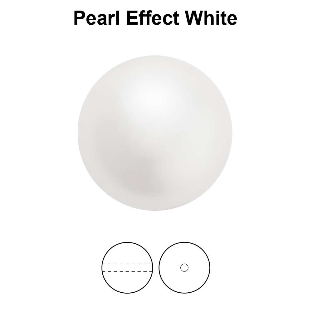 Preciosa Pearl Round - Maxima White 8 mm, 1 strand