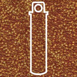 Miyuki seed beads - Semi Matte Peach Lined LT Amber 11/0, 24 gram Miyuki