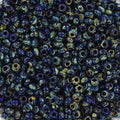 Miyuki seed beads - Opaque Cobalt Picasso 11/0, 10 gram Miyuki