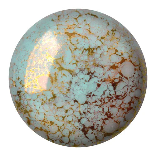 Cabochon par Puca® - Opaque Aqua Bronze 25 mm, 1 styck Les perles par Puca® - Paris