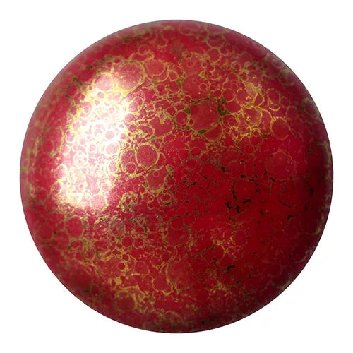 Cabochon par Puca® - Opaque Coral Red Bronze 25 mm, 1 styck Les perles par Puca® - Paris
