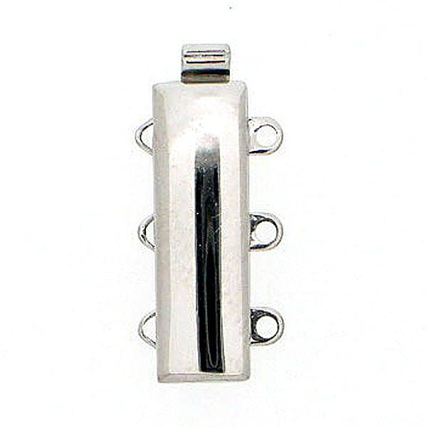 Claspgarten instickslås - Rektangel stilrent, silverfärgad 19x6mm, 1 styck Claspgarten