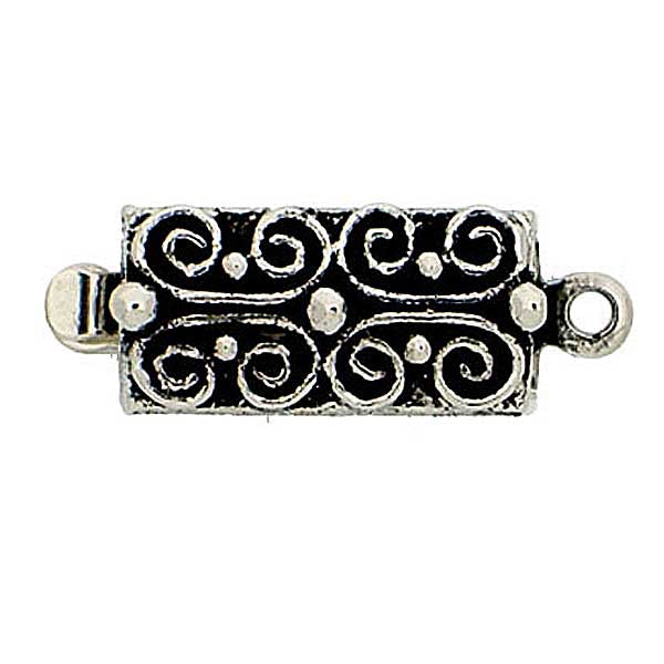 Claspgarten Instickslås - Liten Rektangel Mörksilverfärgad 13x6mm 1 styck Claspgarten