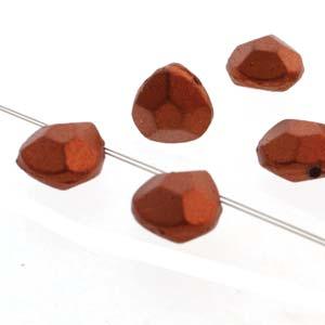 Briolette - Bronze Fire Red 9x10mm, 1 sträng Hilmas Pyssel