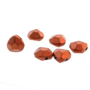 Briolette - Bronze Fire Red 9x10mm, 1 sträng Hilmas Pyssel