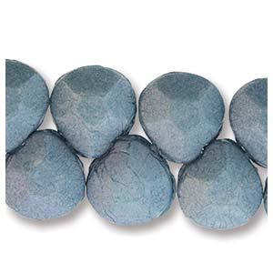 Briolette - Blue Luster 9x10mm, 1 sträng Hilmas Pyssel