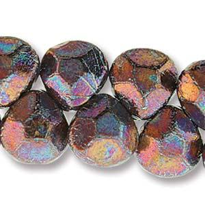 Briolette - Jet Iris Luster 9x10mm, 1 sträng Hilmas Pyssel