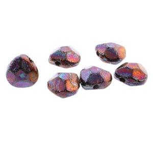 Briolette - Jet Iris Luster 9x10mm, 1 sträng Hilmas Pyssel