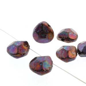 Briolette - Jet Iris Luster 9x10mm, 1 sträng Hilmas Pyssel