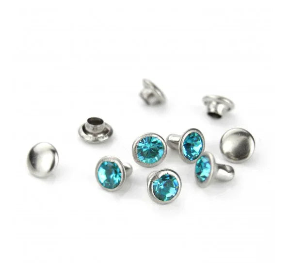 Nitar ImpressArt - Czech Crystal Snap Rivets, Round - Aquamarine (5st) ImpressArt