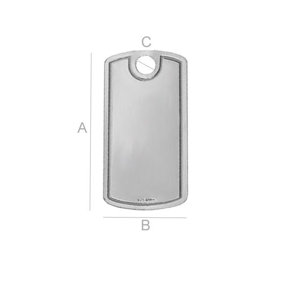 925 Silver - Dog Tag Laser (28mm) Hilmas Pyssel