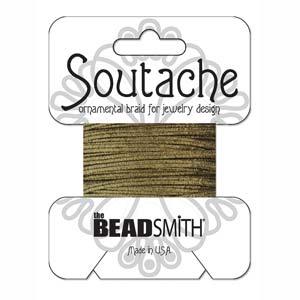 Soutache band - Metallic Matte Guld 3 yards Beadsmith
