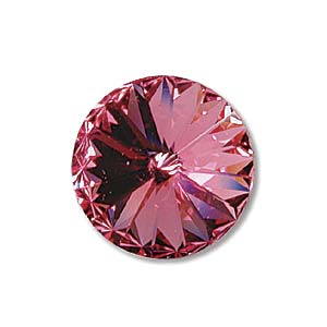 Swarovski Rivoli Crystals - Rose Foiled 12mm, 1 styck Swarovski