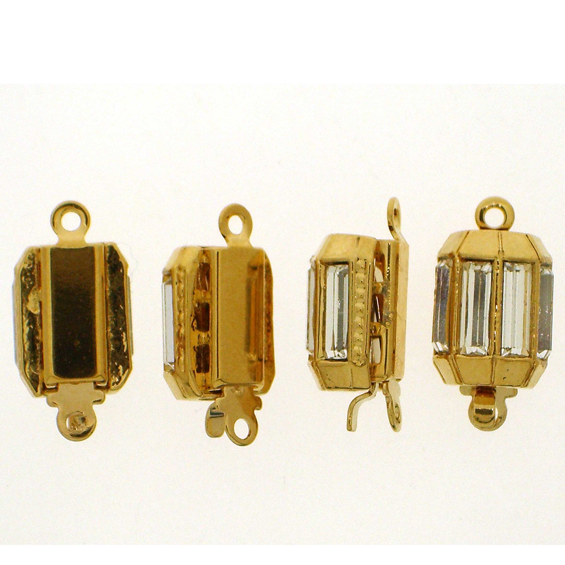 Claspgarten instickslås - Mindre med swarovskikristaller guldpläterad 10x8mm 1 styck Claspgarten