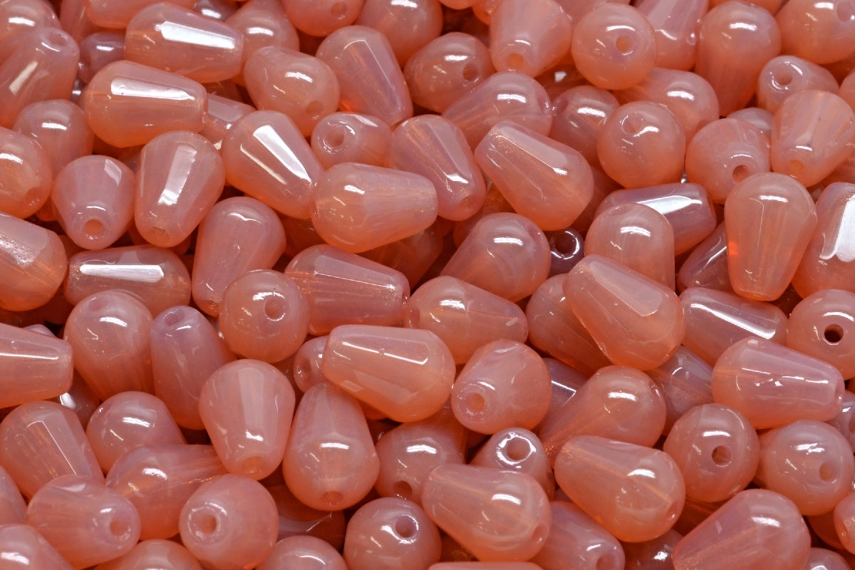 Firepolish Drop Bead – Rose Opal 8 x 6 mm, 20-pack