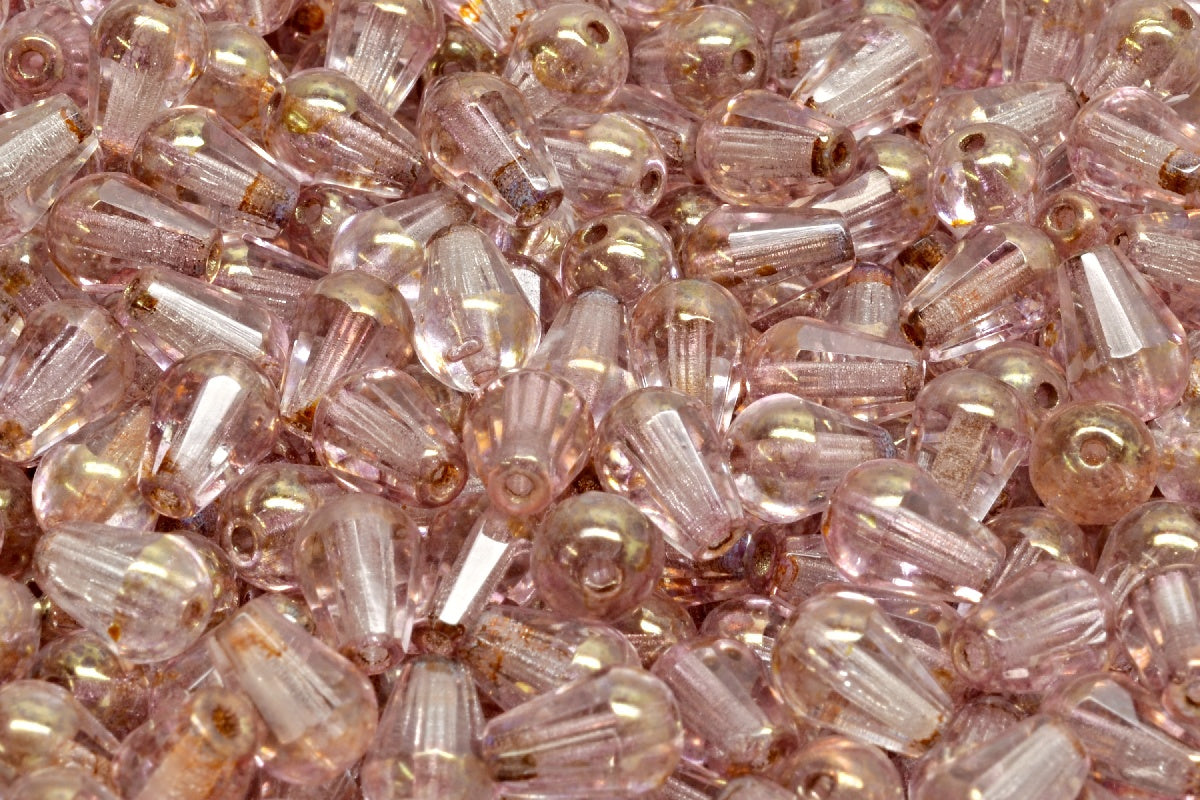 Firepolish Drop Bead – Crystal Bronze 8 x 6 mm, 20-pack